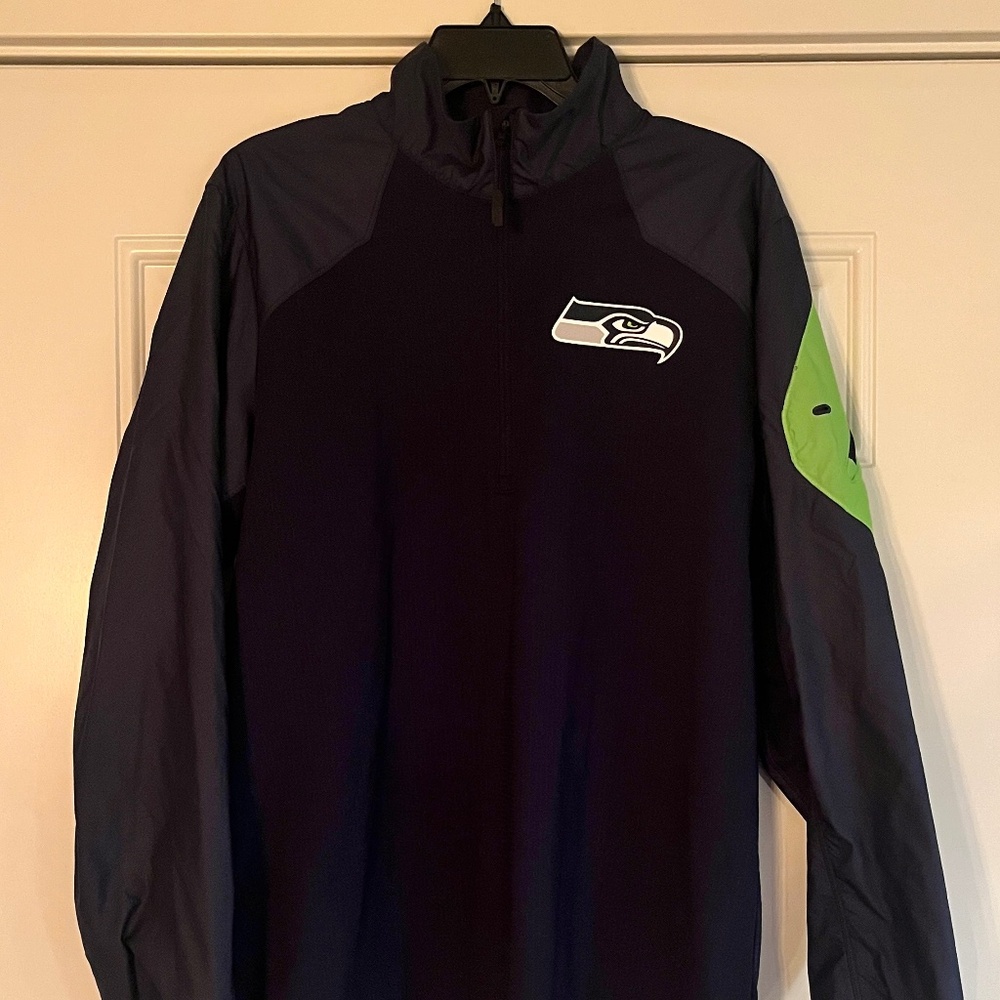 NFL Seattle Seahawks Lightweight 1/4 Zip Jacket - Navy (M)